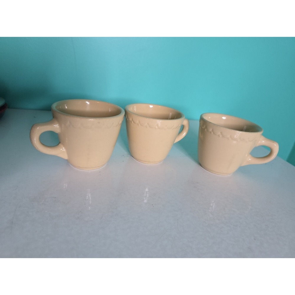 3 Vintage  Syracuse China Econo-Rim Cup / Mug Restaurant Ware Stoneware